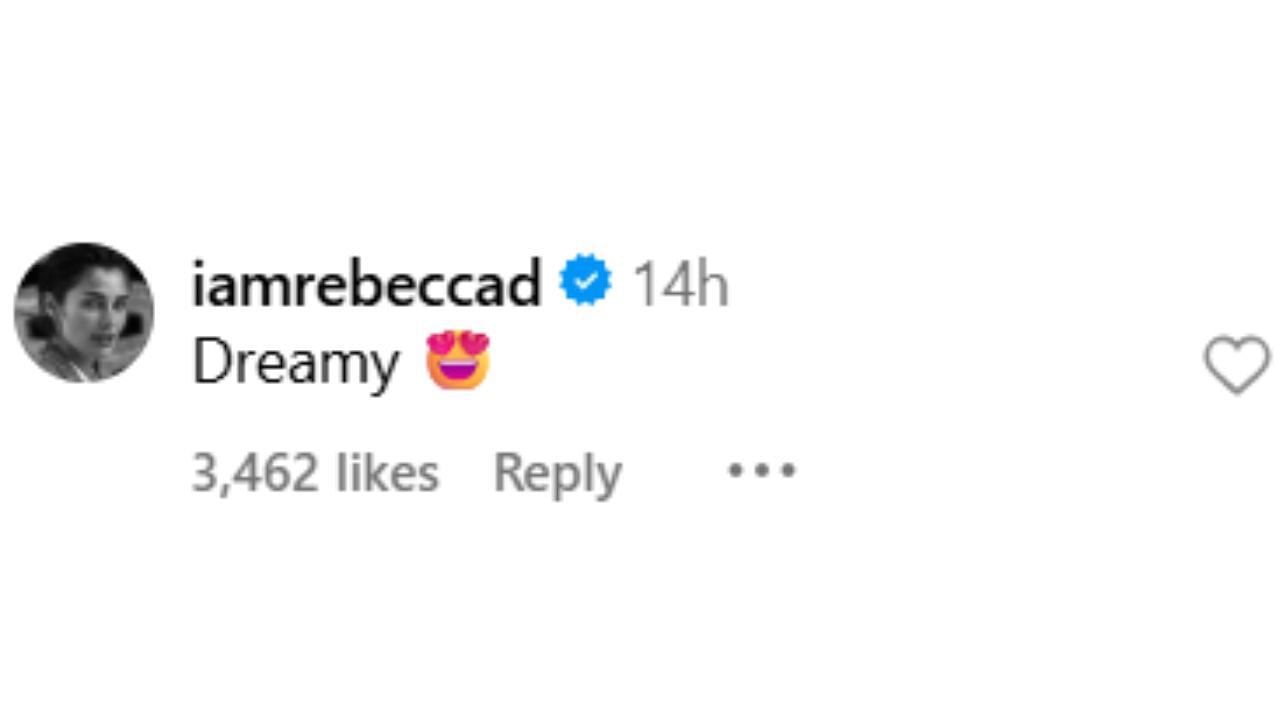 Snapshot of Rebecca Donaldson's comment...Credits-Instagram